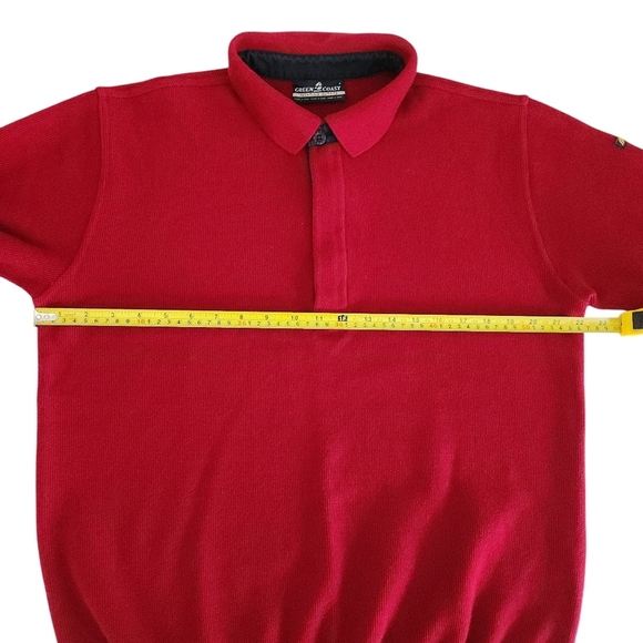 GREEN COAST Italian Sweater merino blend pop corn knit red (size 54 = large) - Picture 12 of 16